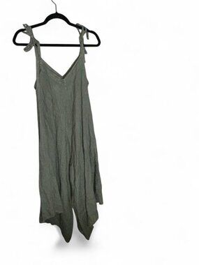 Puro Lino Green Linen Jumpsuit